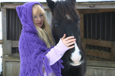 Sharine on her Horse Ranch with Tornado